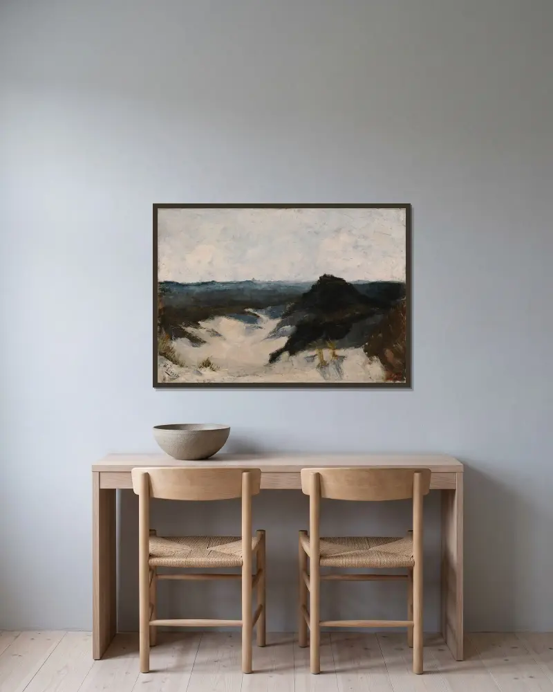 Utsikt mot stranden, Knocke av Alfred William Finch inramad på en vägg