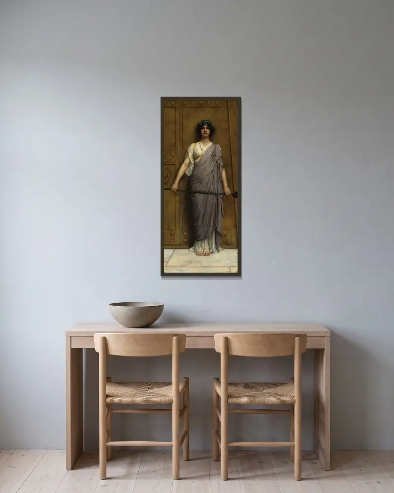 Am Tempeltor von John William Godward gerahmt an einer Wand