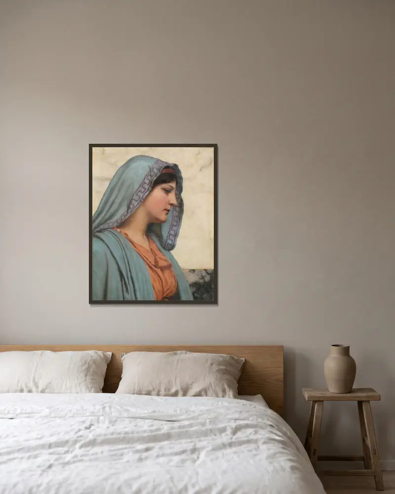 Cytheris av John William Godward inramad på en vägg