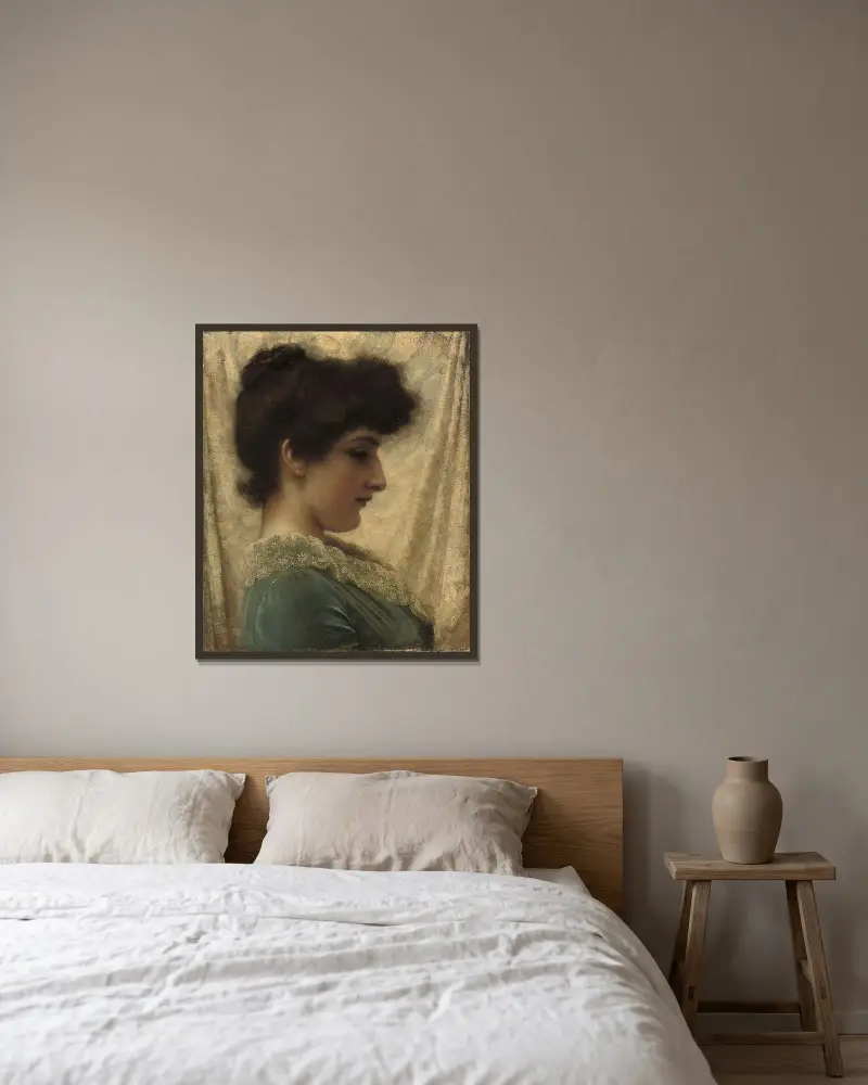 Dora 1887 av John William Godward inramad på en vägg