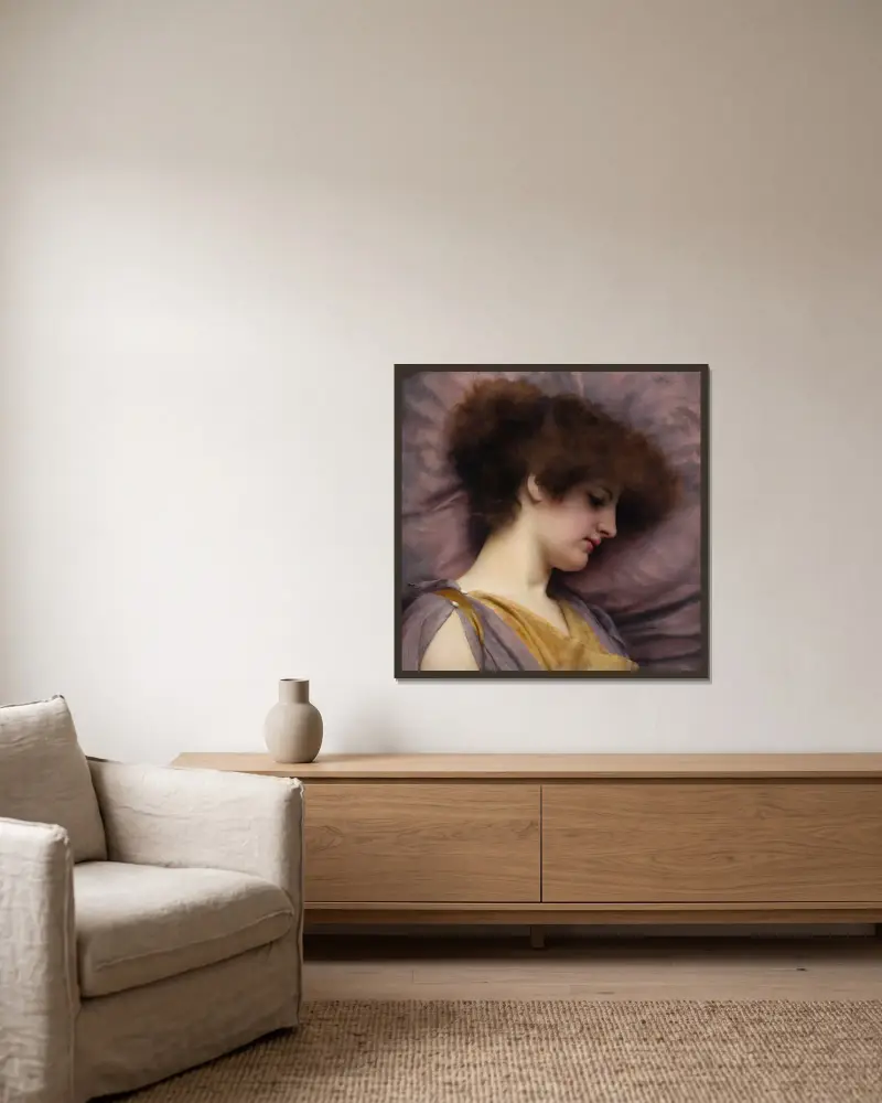 Vzdálené myšlenky, John William Godward v rámu na stěně