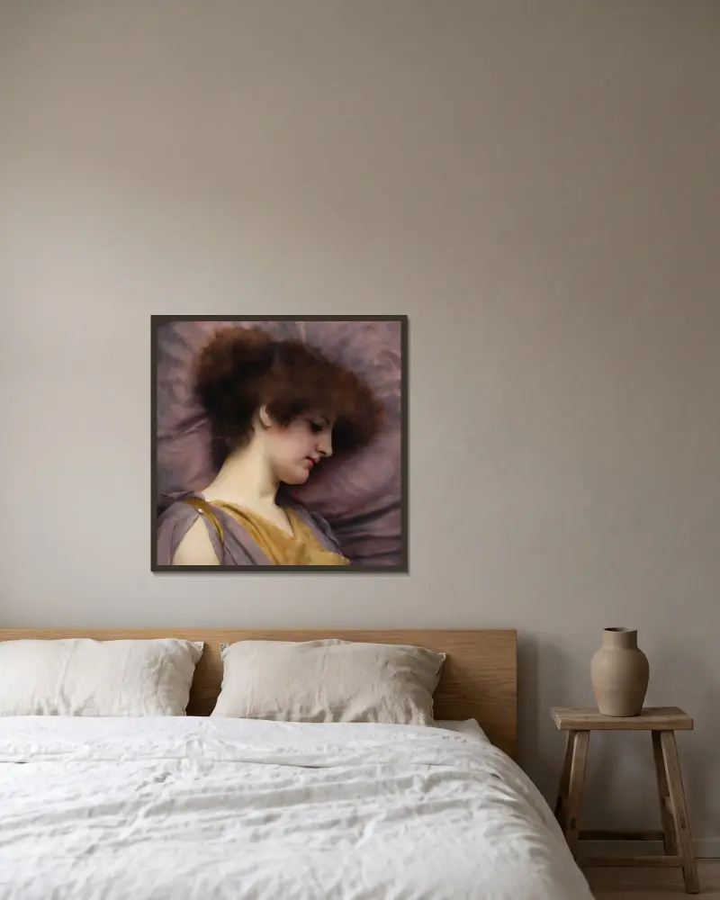 Vzdálené myšlenky, John William Godward v rámu na stěně