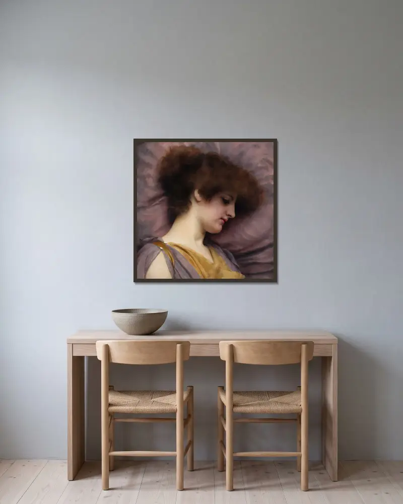 Vzdálené myšlenky, John William Godward v rámu na stěně