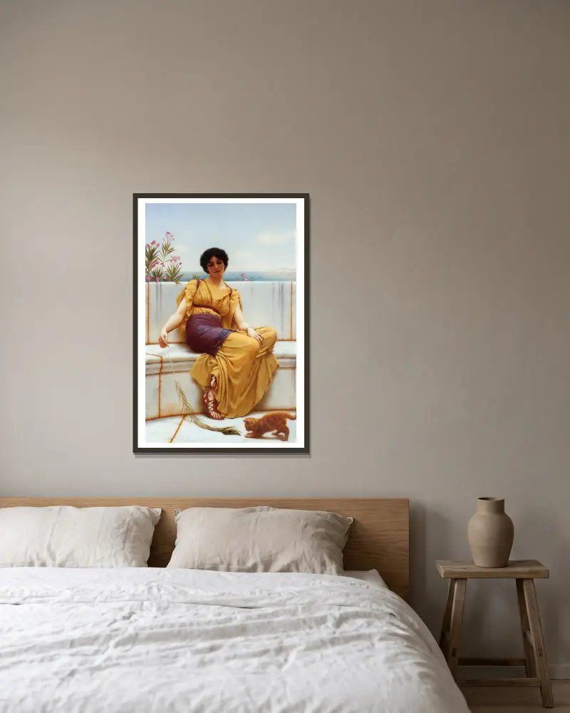 Lenošení, John William Godward v rámu na stěně
