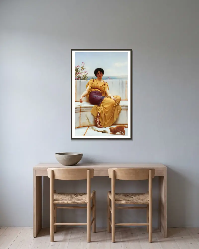 Lenošení, John William Godward v rámu na stěně