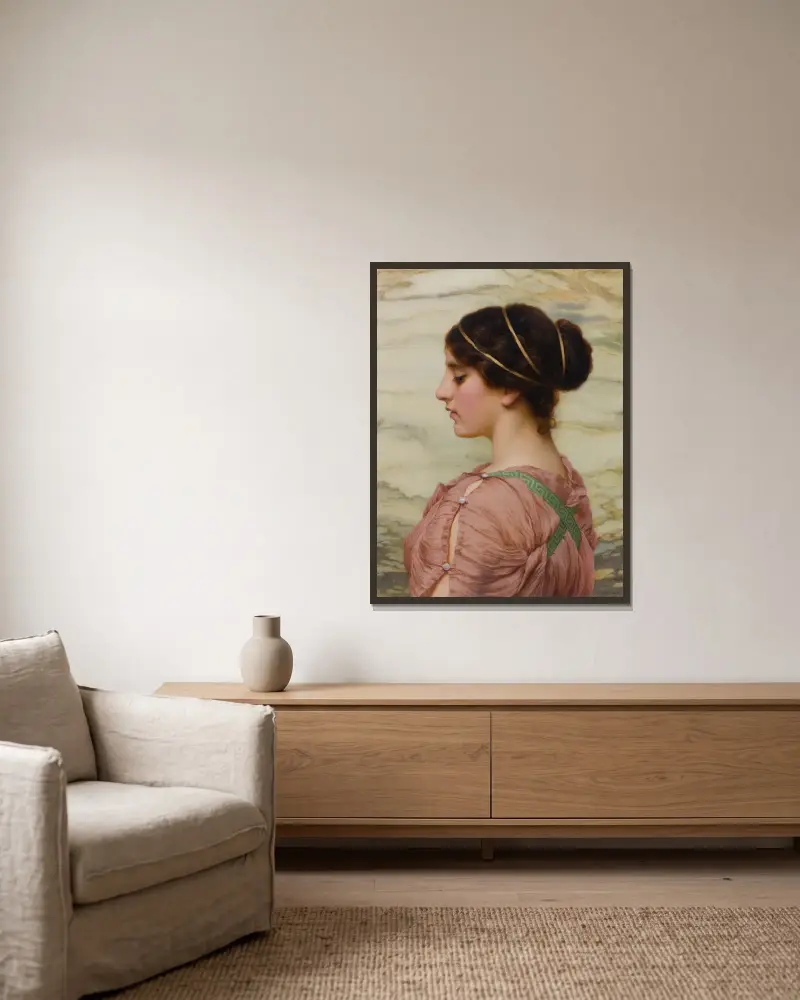 Marcella von John William Godward gerahmt an einer Wand