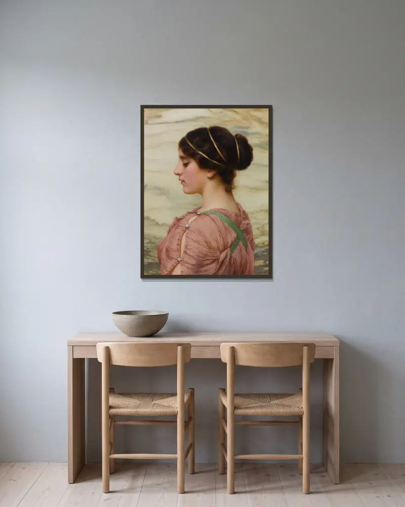 Marcella von John William Godward gerahmt an einer Wand