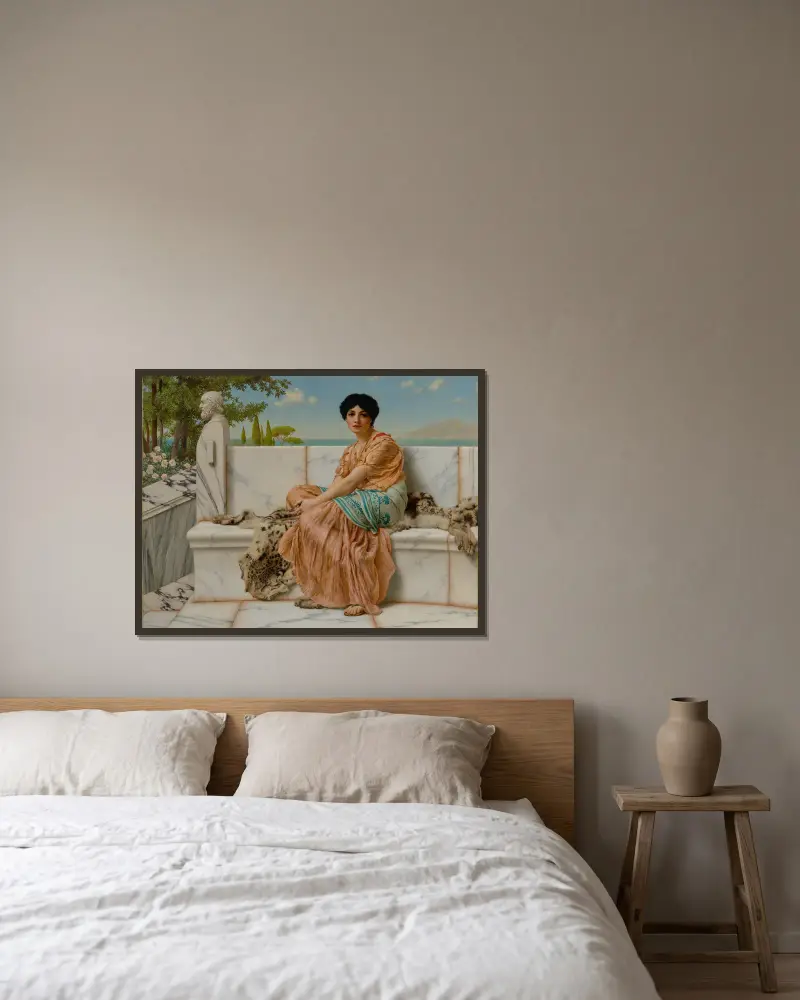 Tagtraum von John William Godward gerahmt an einer Wand