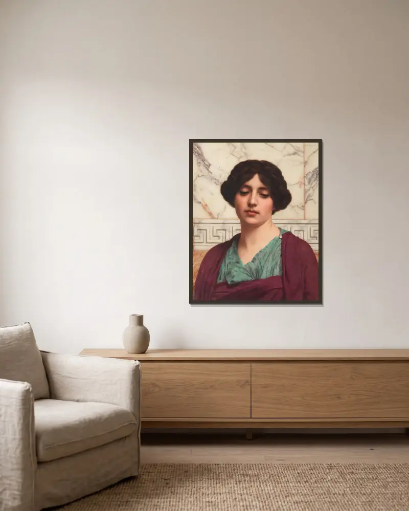 Stesicrate av John William Godward inramad på en vägg