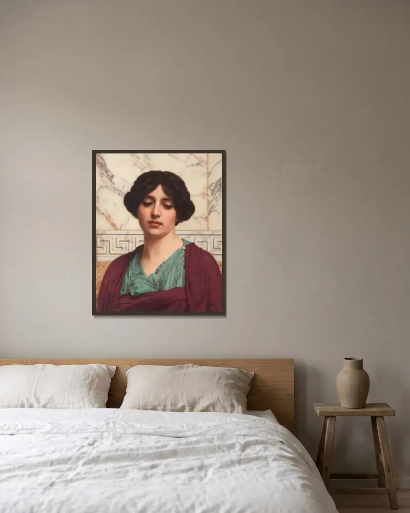 Stesicrate av John William Godward inramad på en vägg