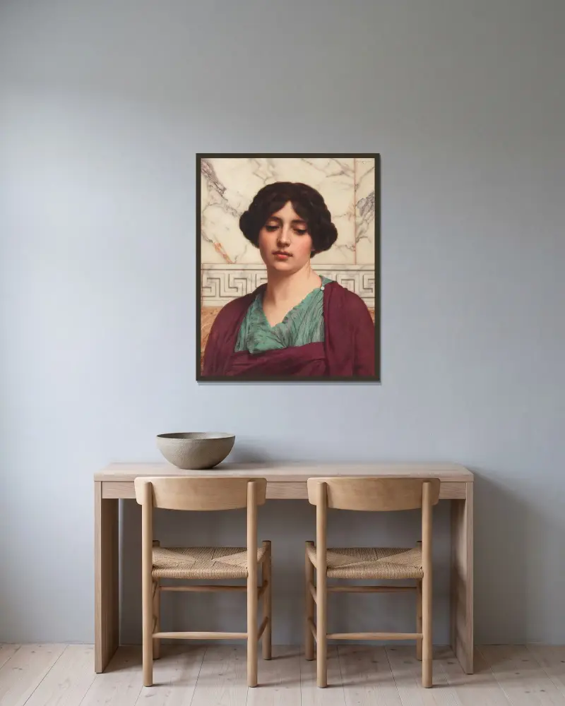 Stesicrate av John William Godward inramad på en vägg
