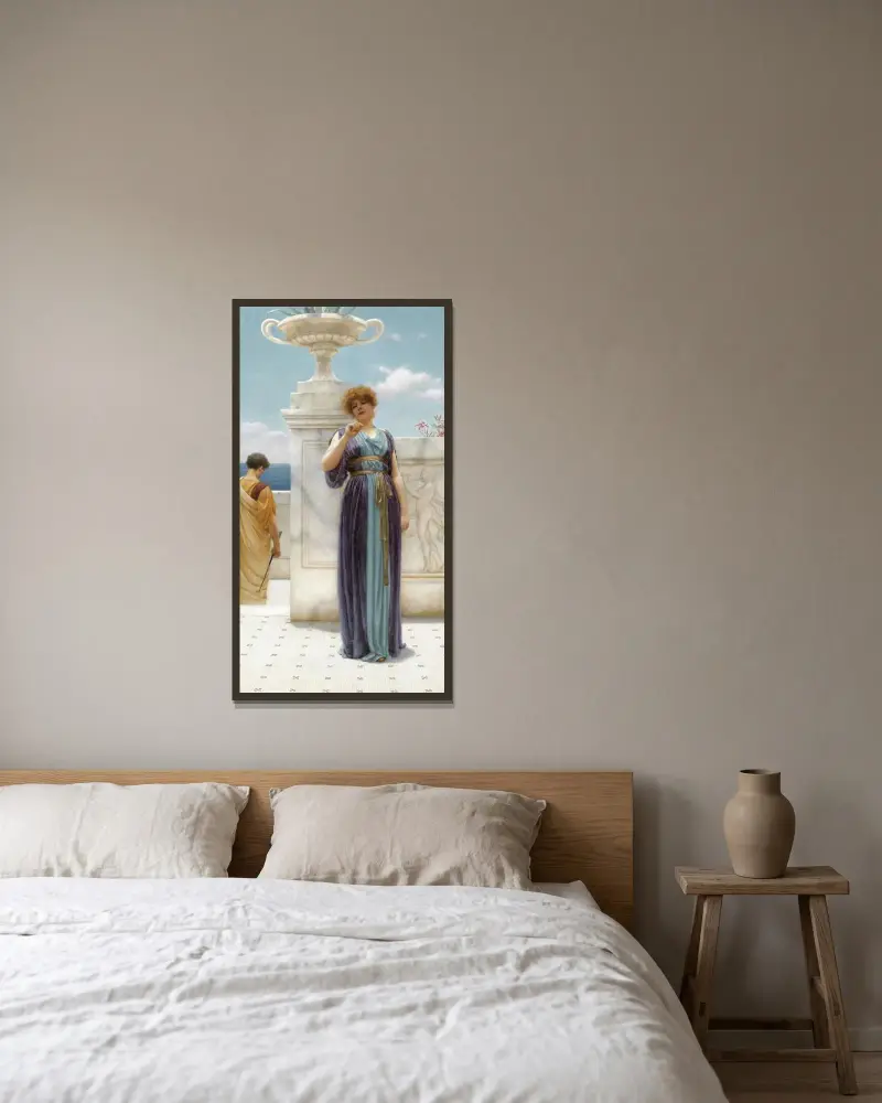 Förlovningsringen av John William Godward inramad på en vägg