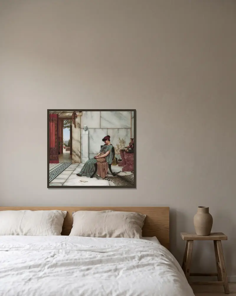 Förlovningsringen av John William Godward inramad på en vägg