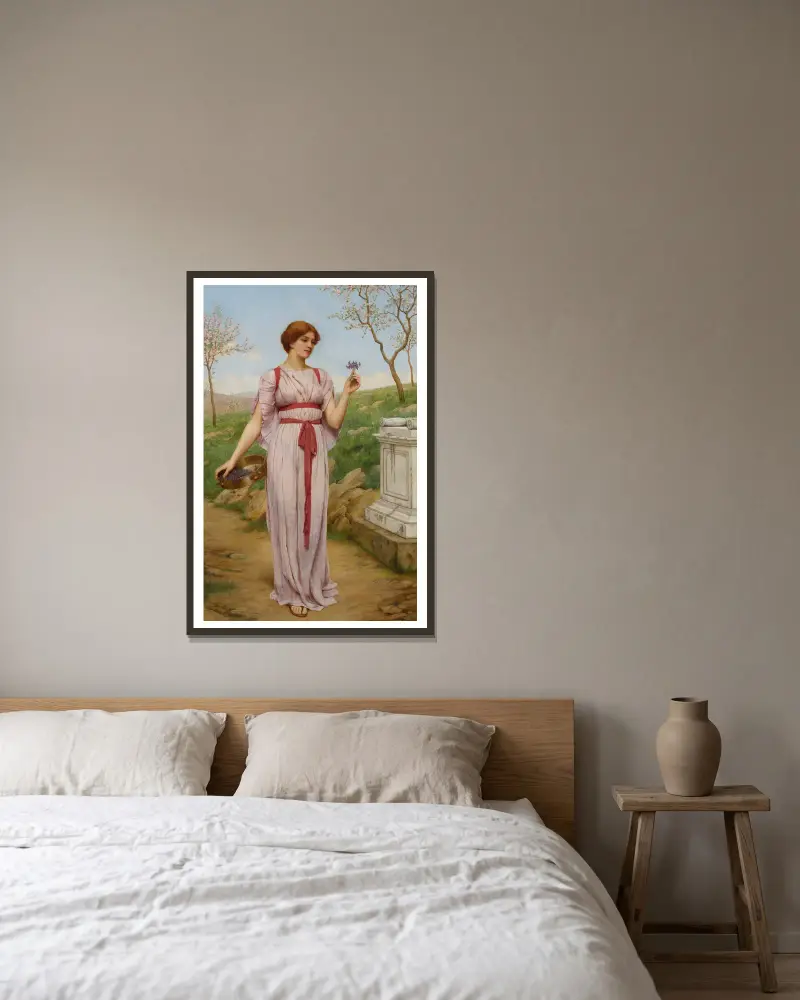 Kytice, John William Godward v rámu na stěně