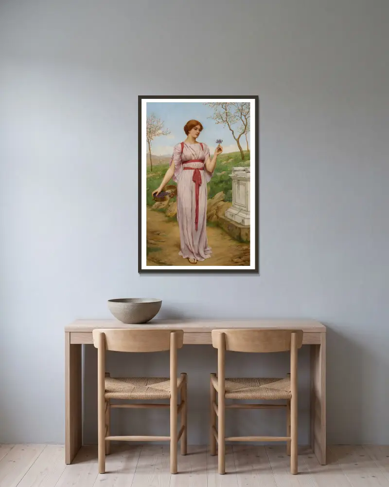 Kytice, John William Godward v rámu na stěně