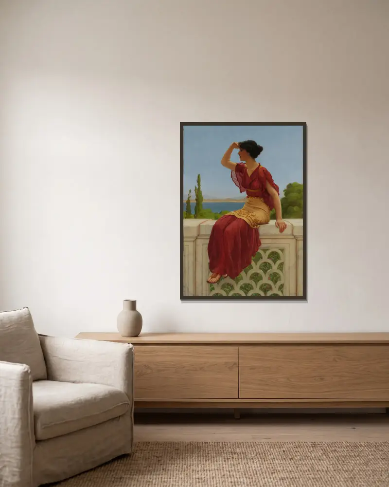Das Signal von John William Godward gerahmt an einer Wand