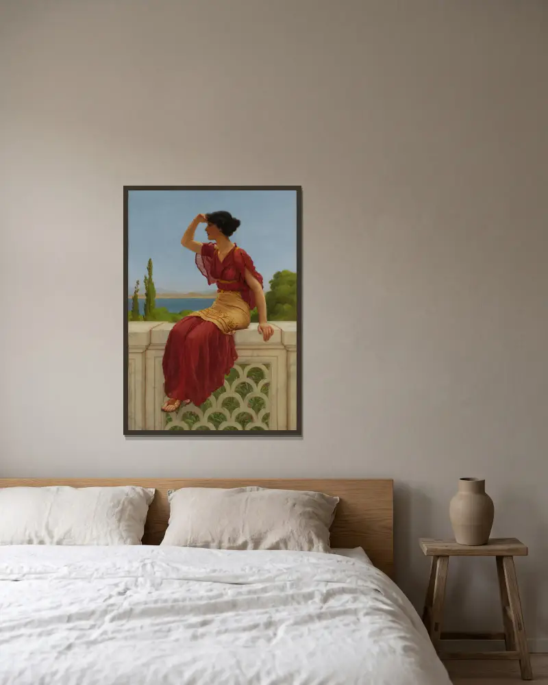 Das Signal von John William Godward gerahmt an einer Wand