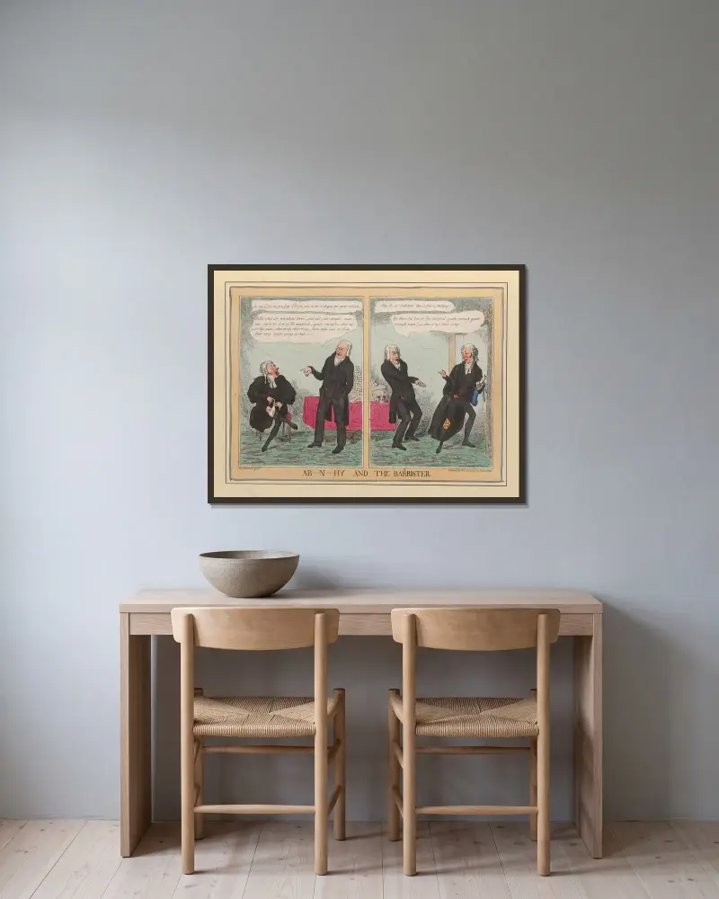 Ab-N-Hy and the Barrister von William Heath gerahmt an einer Wand