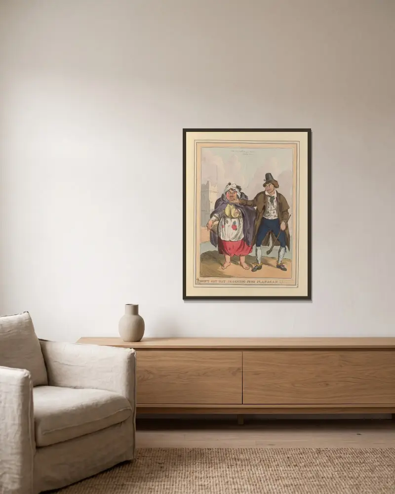 Sag nicht nein, reizende Judy Flanagan von William Heath gerahmt an einer Wand
