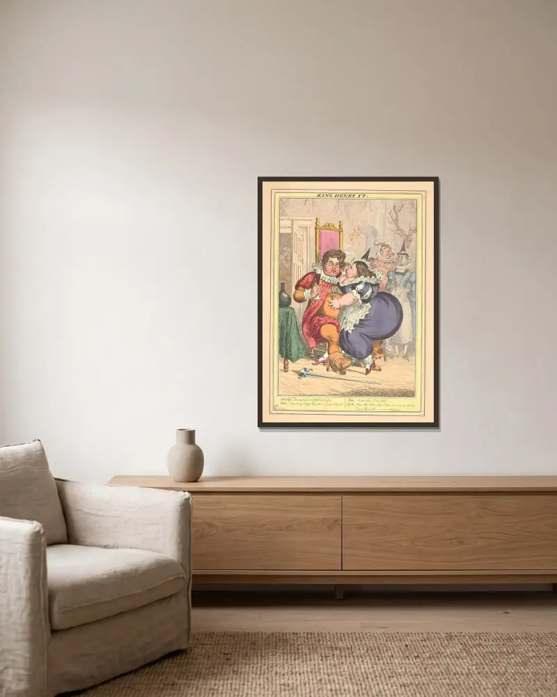 König Heinrich IV. von William Heath gerahmt an einer Wand
