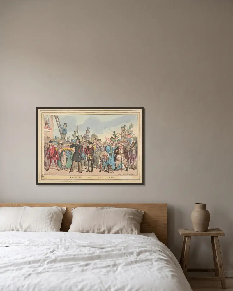 Blick auf einen Esel, 1828 von William Heath gerahmt an einer Wand
