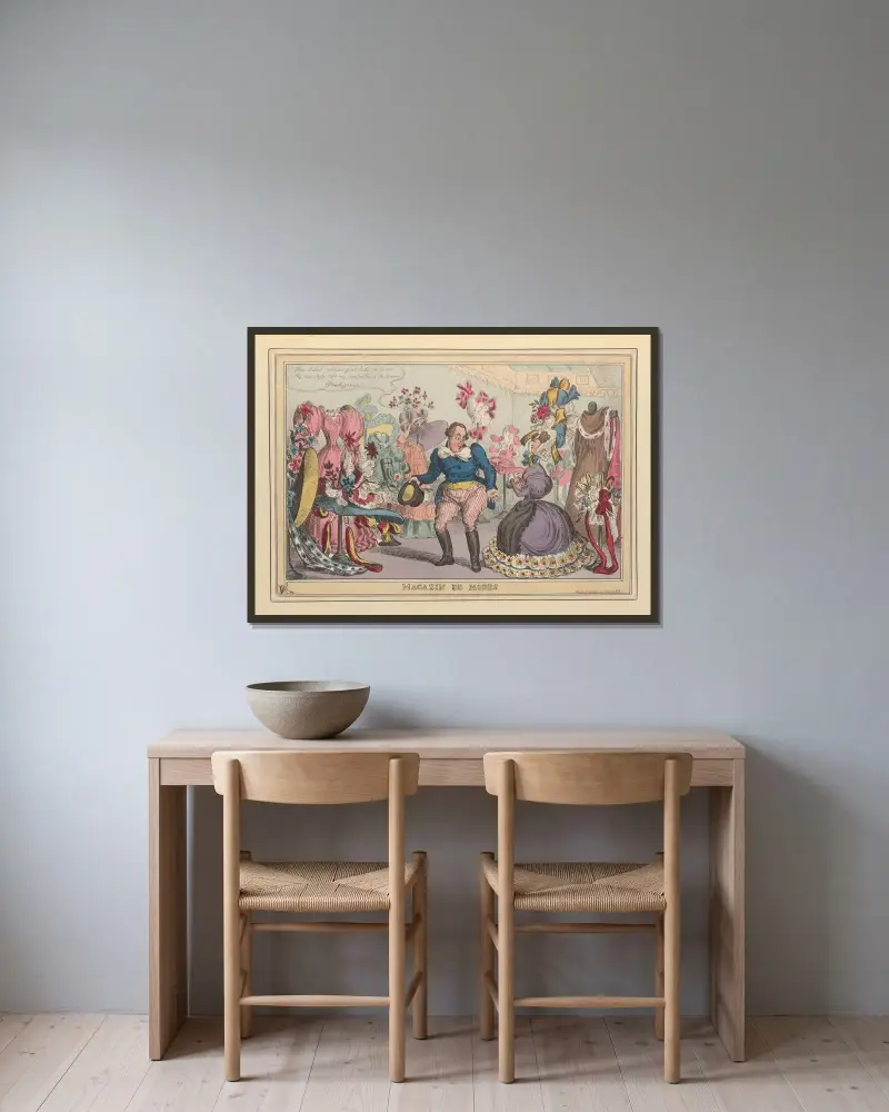 Magazin de modes von William Heath gerahmt an einer Wand