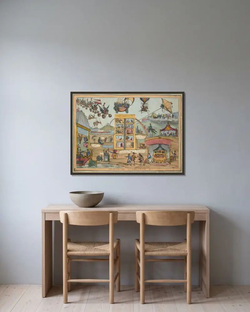 Marsch des Intellekts, Nr. 2 von William Heath gerahmt an einer Wand