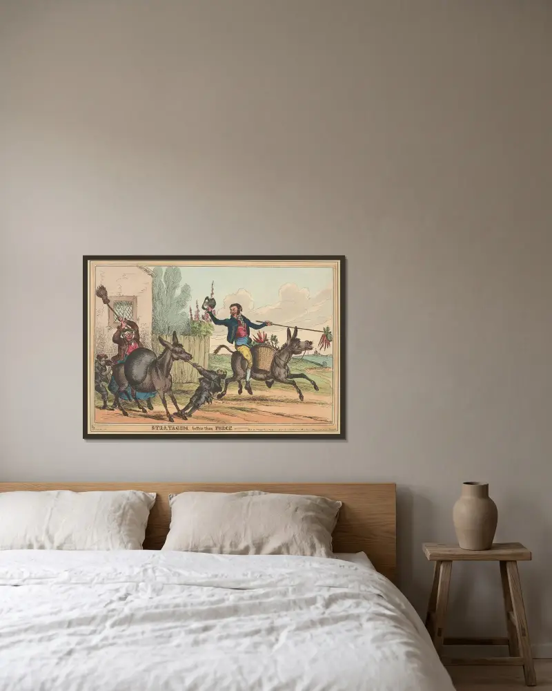 Stratagem better than force. von William Heath gerahmt an einer Wand