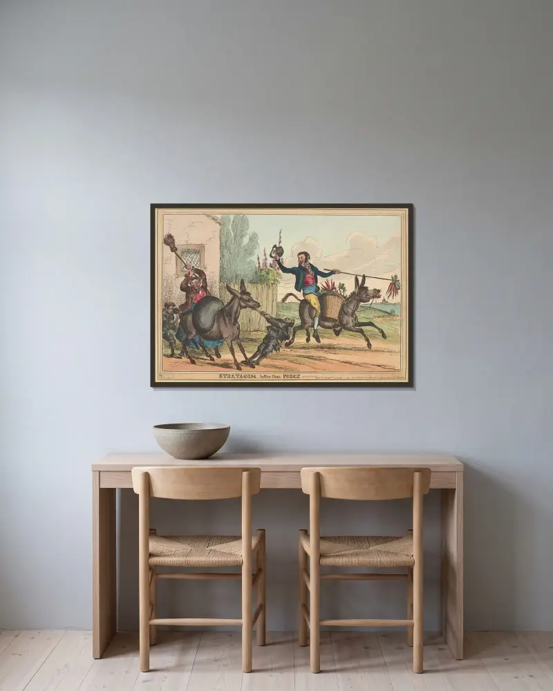 Stratagem better than force. von William Heath gerahmt an einer Wand