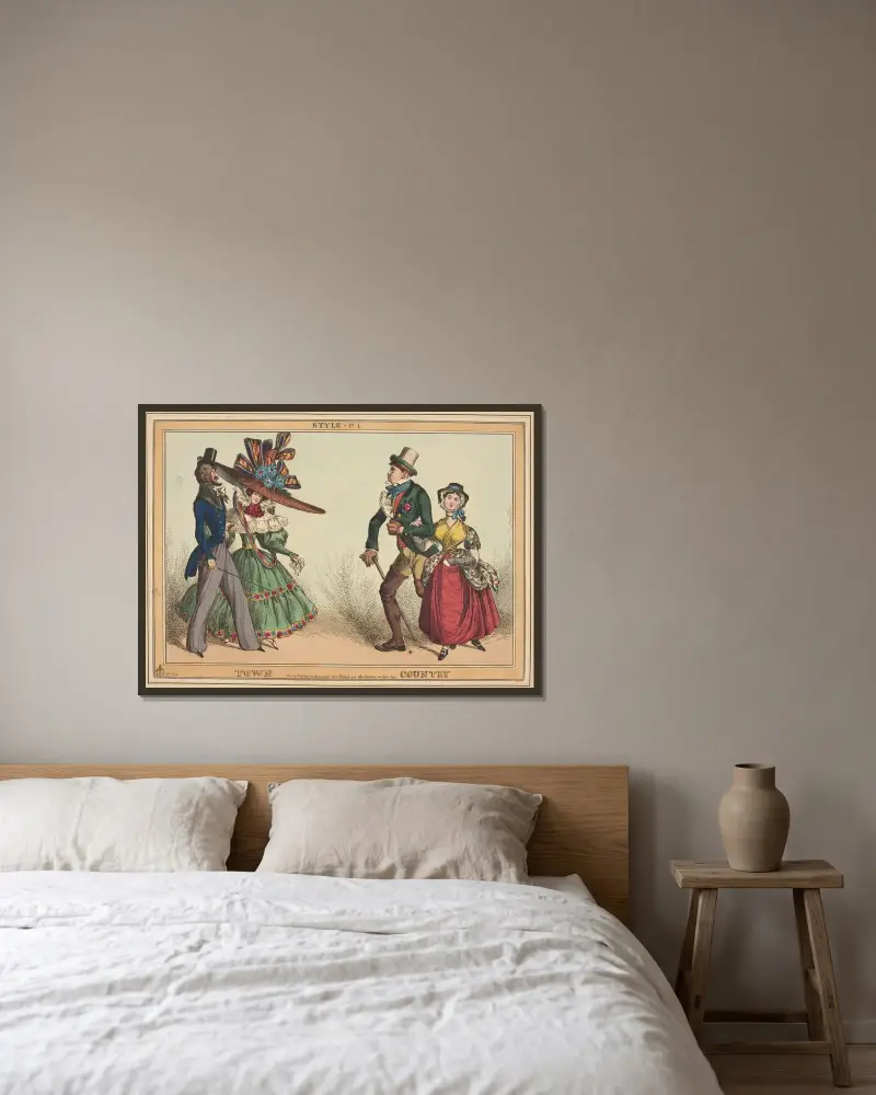 Style – pl. 1. Town. Country. av William Heath inramad på en vägg