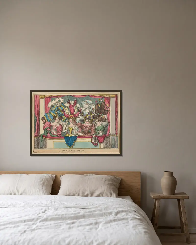 Die erste Reihe von William Heath gerahmt an einer Wand