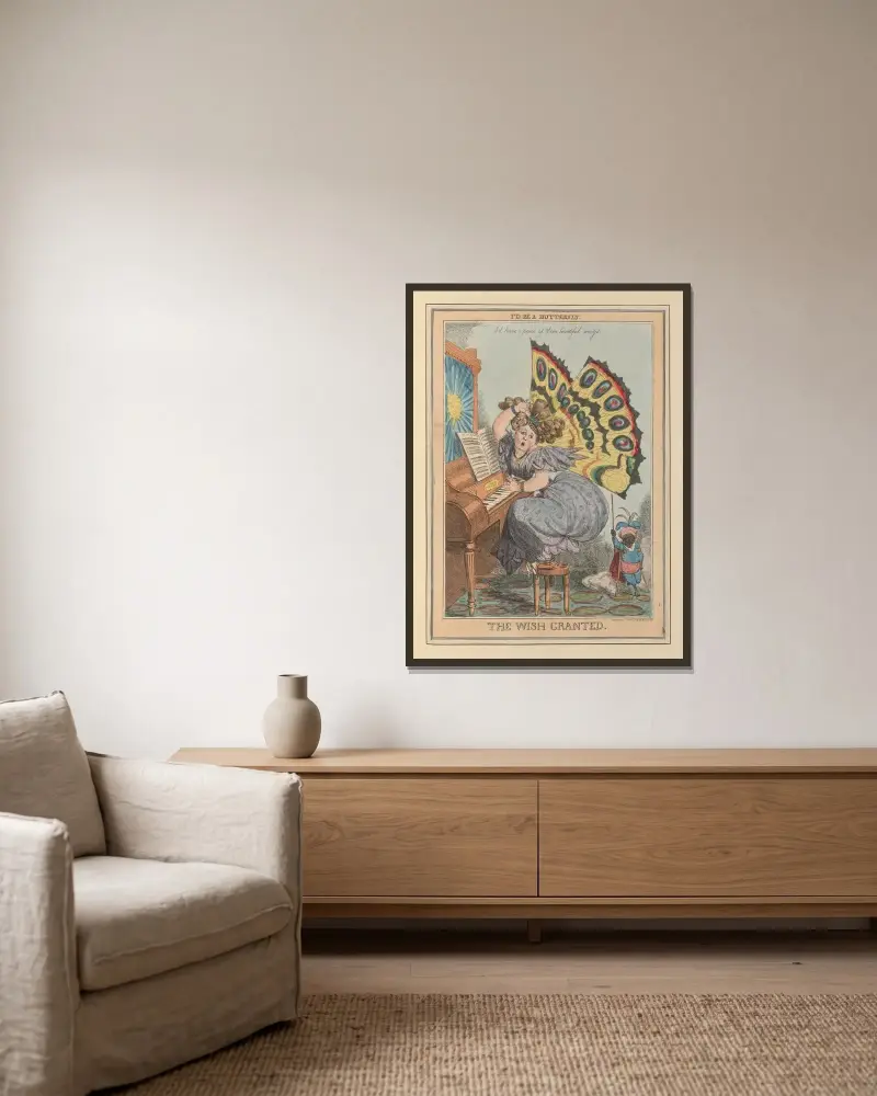 Der erfüllte Wunsch von William Heath gerahmt an einer Wand