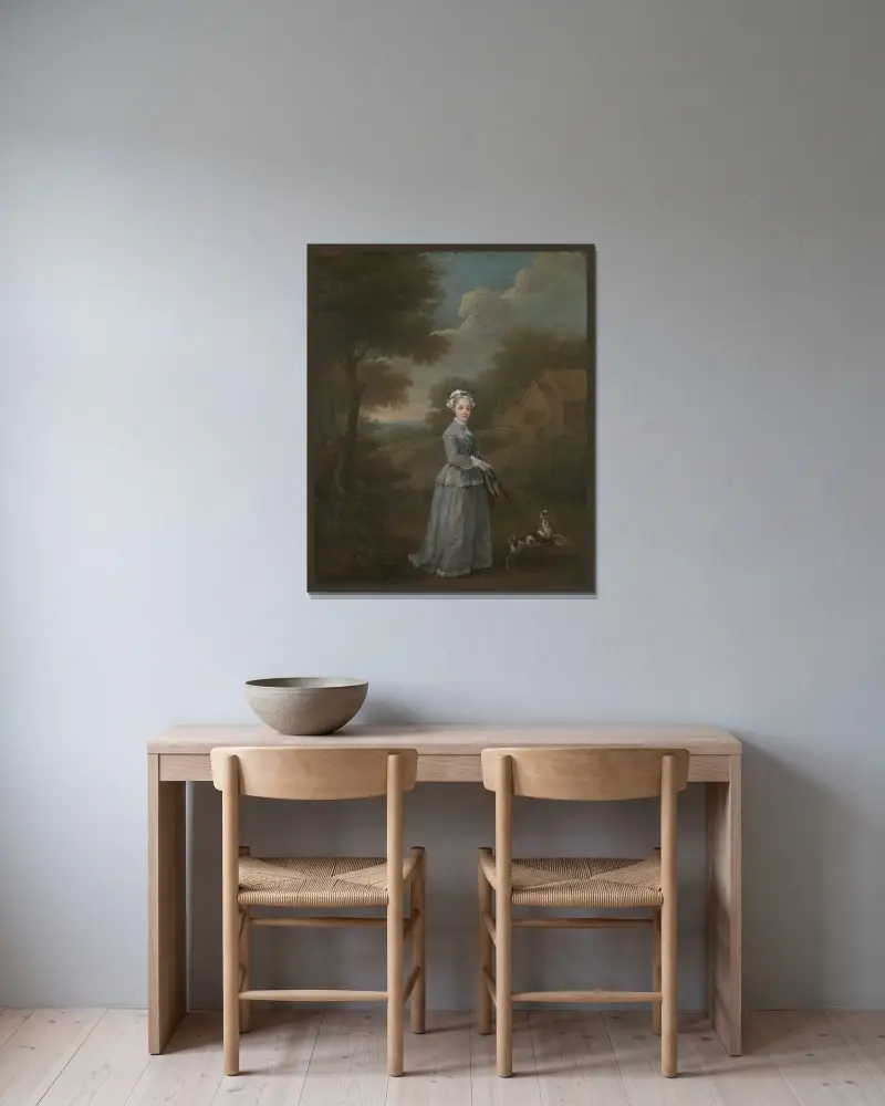 Miss Wood von William Hogarth gerahmt an einer Wand