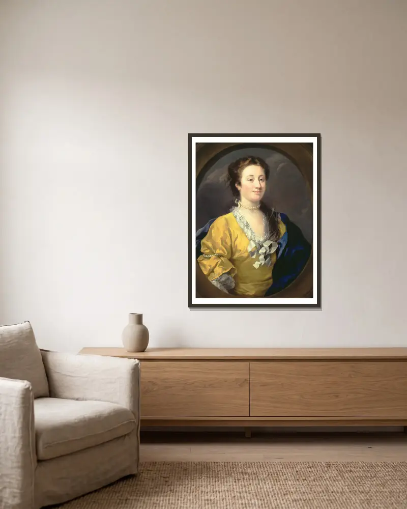 Portrait of a Lady av William Hogarth inramad på en vägg