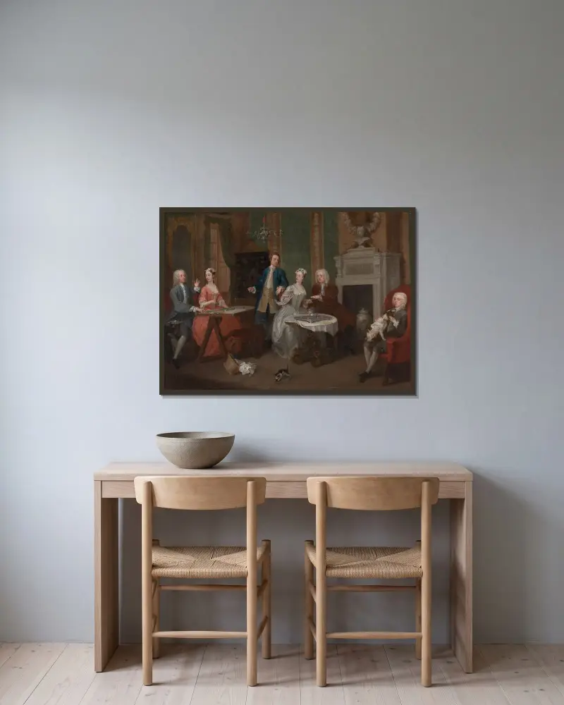 Rodzina Johna, 2. księcia Montagu, z służącym, William Hogarth w ramie na ścianie