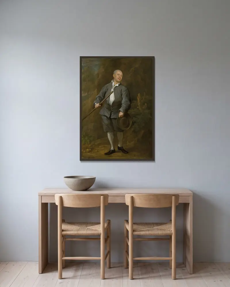 Der Faustkämpfer von William Hogarth gerahmt an einer Wand