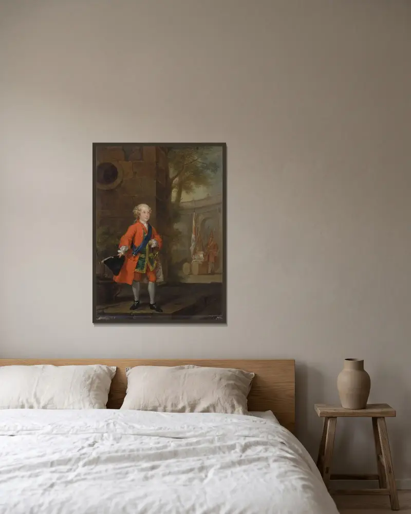 William Augustus, Duke of Cumberland av William Hogarth inramad på en vägg