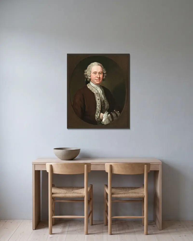 William FitzHerbert av William Hogarth inramad på en vägg