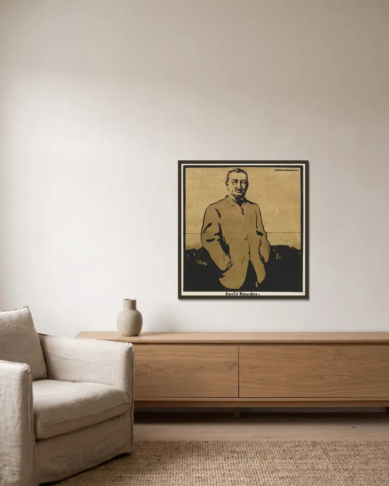 Cecil Rhodes av William Nicholson inramad på en vägg