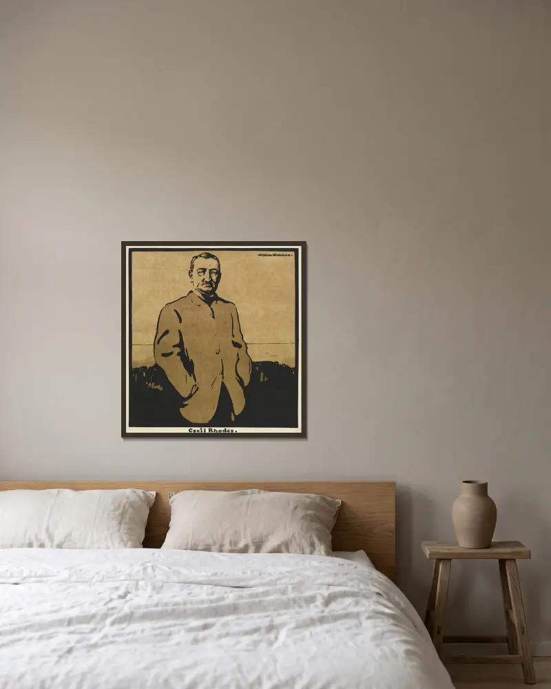 Cecil Rhodes av William Nicholson inramad på en vägg