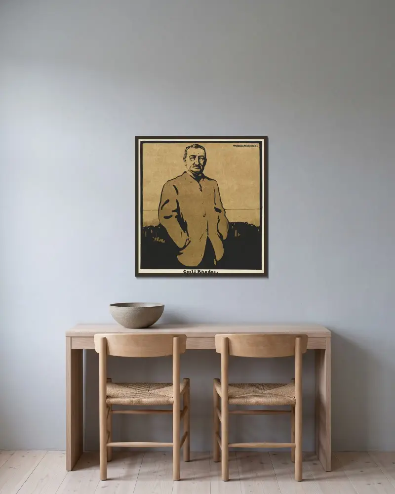 Cecil Rhodes av William Nicholson inramad på en vägg