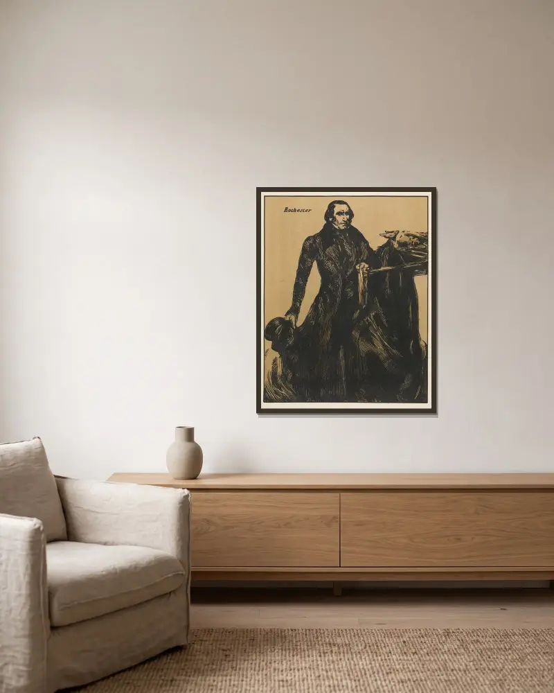 Figuren der Romantik; Rochester von William Nicholson gerahmt an einer Wand