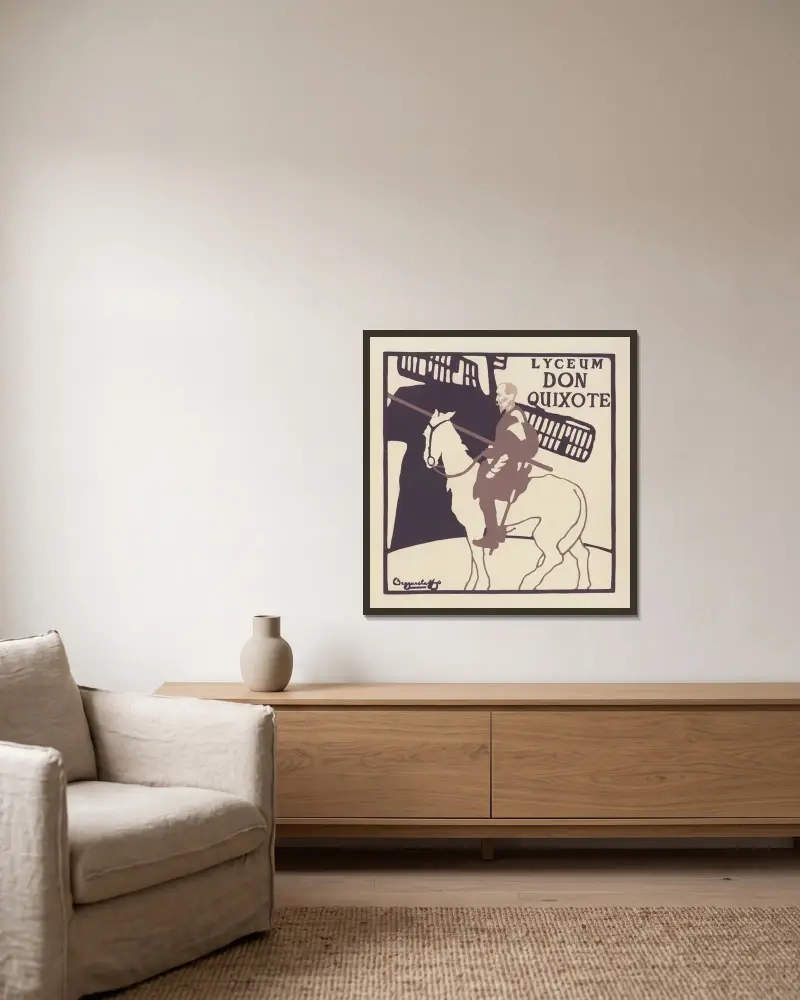 Don Quixote von William Nicholson gerahmt an einer Wand