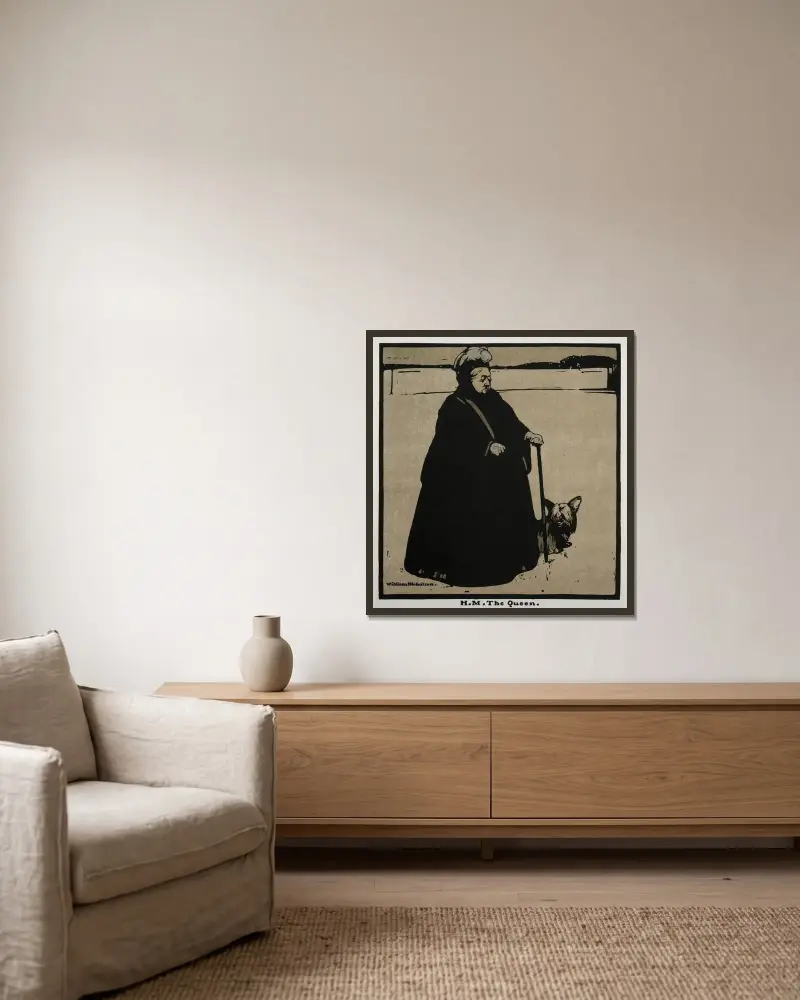 H. M. the Queen av William Nicholson inramad på en vägg