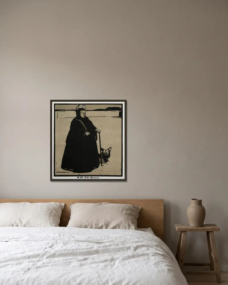 H. M. the Queen av William Nicholson inramad på en vägg