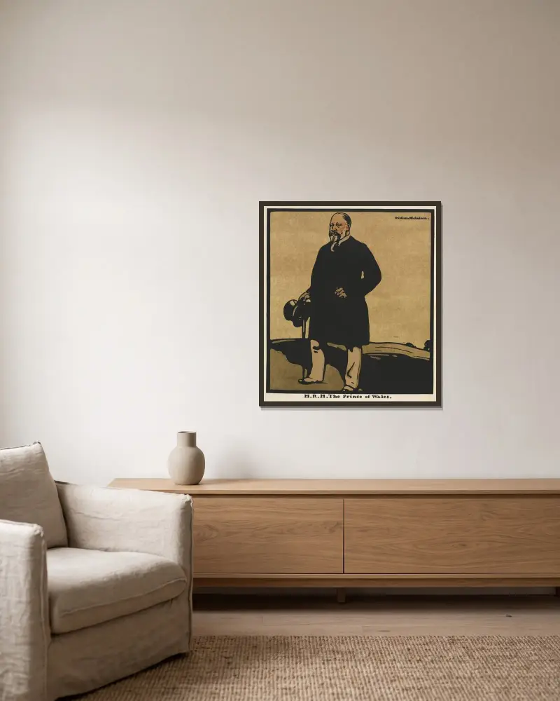 H.R.H. Prinsen av Wales av William Nicholson inramad på en vägg