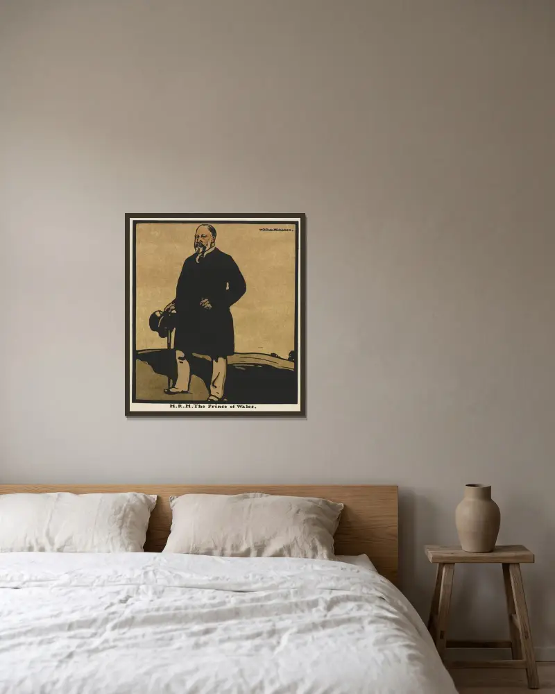 H.R.H. Prinsen av Wales av William Nicholson inramad på en vägg