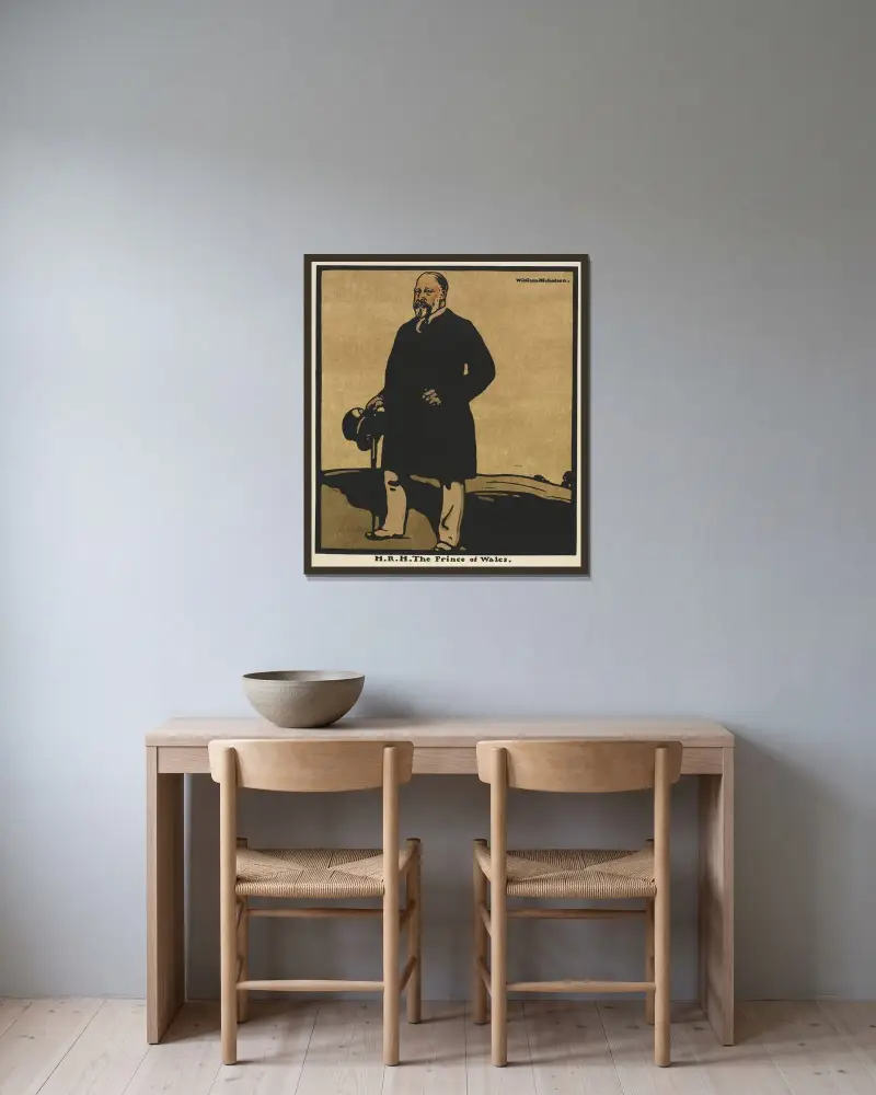 H.R.H. Prinsen av Wales av William Nicholson inramad på en vägg