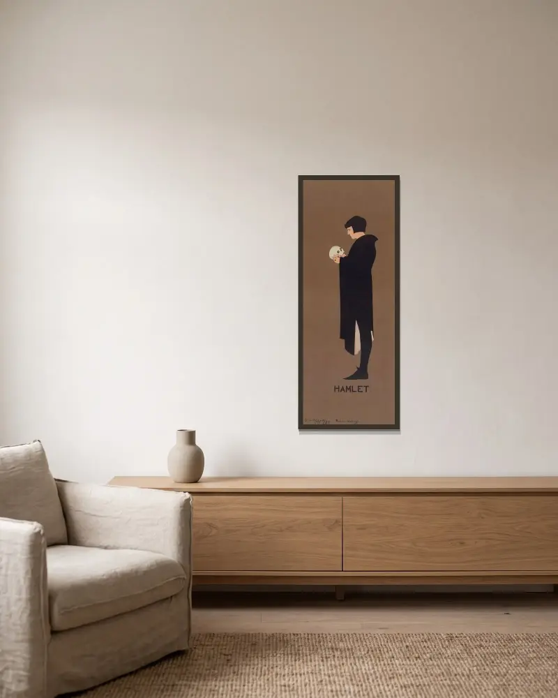 Hamlet von William Nicholson gerahmt an einer Wand