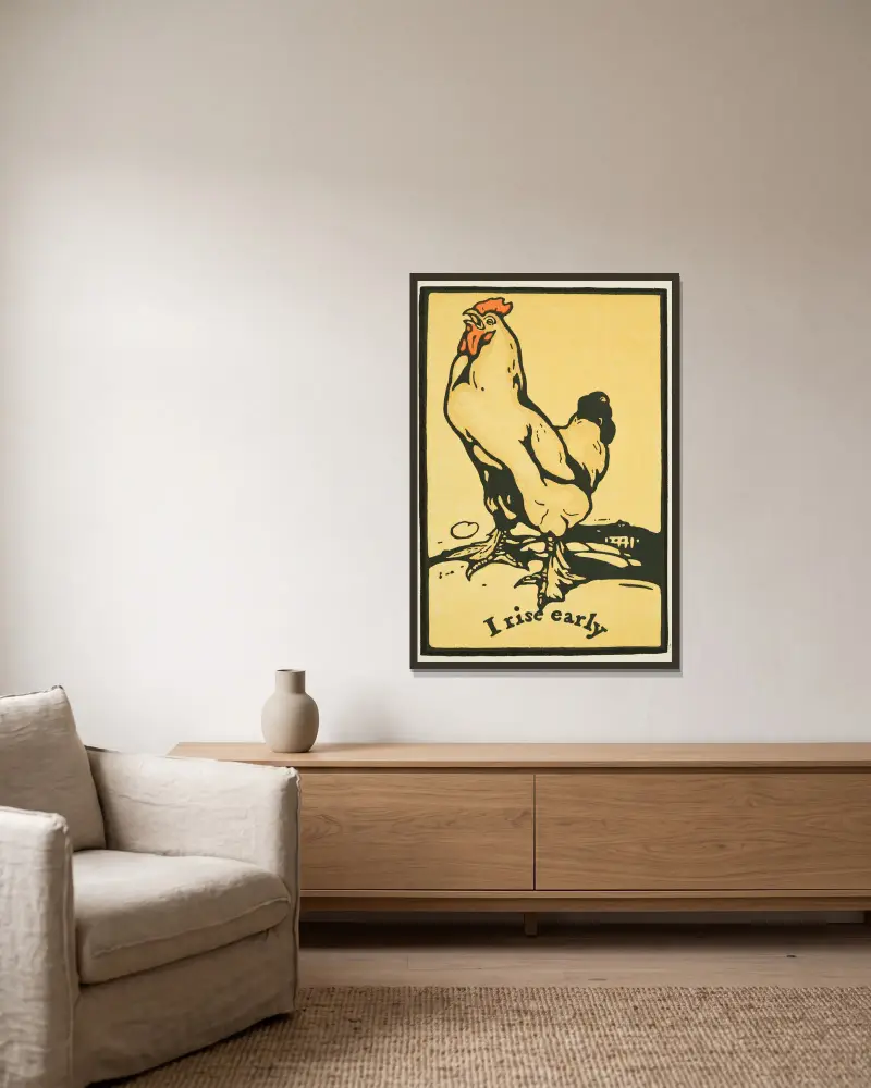 Ich stehe früh auf von William Nicholson gerahmt an einer Wand